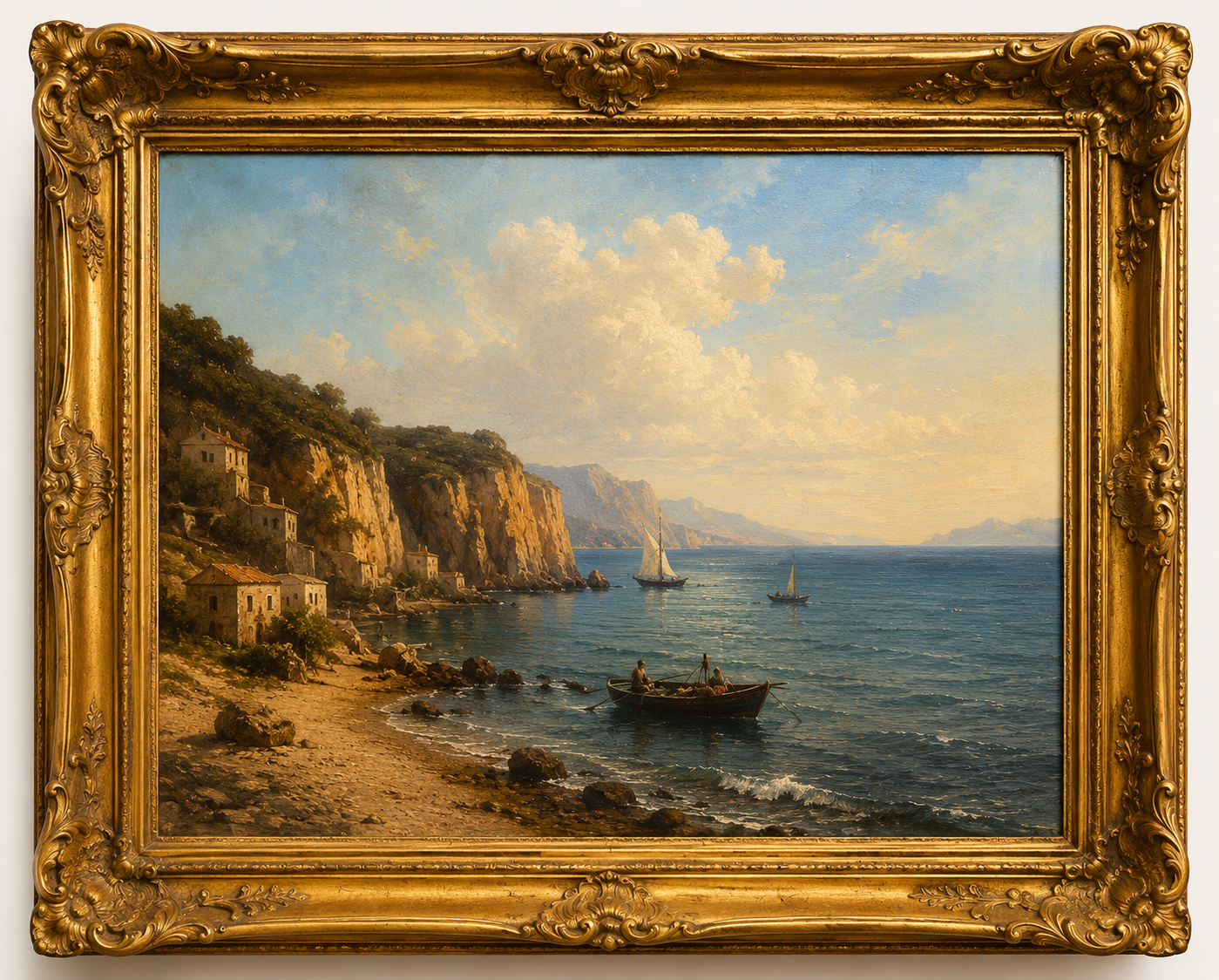 Coastal Serenity • Oil on Canvas • European School • Late 19th Century