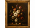 Floral Harmony Oil on Canvas • European Still-Life Tradition • 18th Century Inspired