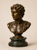 Roman Emperor Bust Bronze Sculpture • Classical Roman Inspired Art • 2nd Century Style