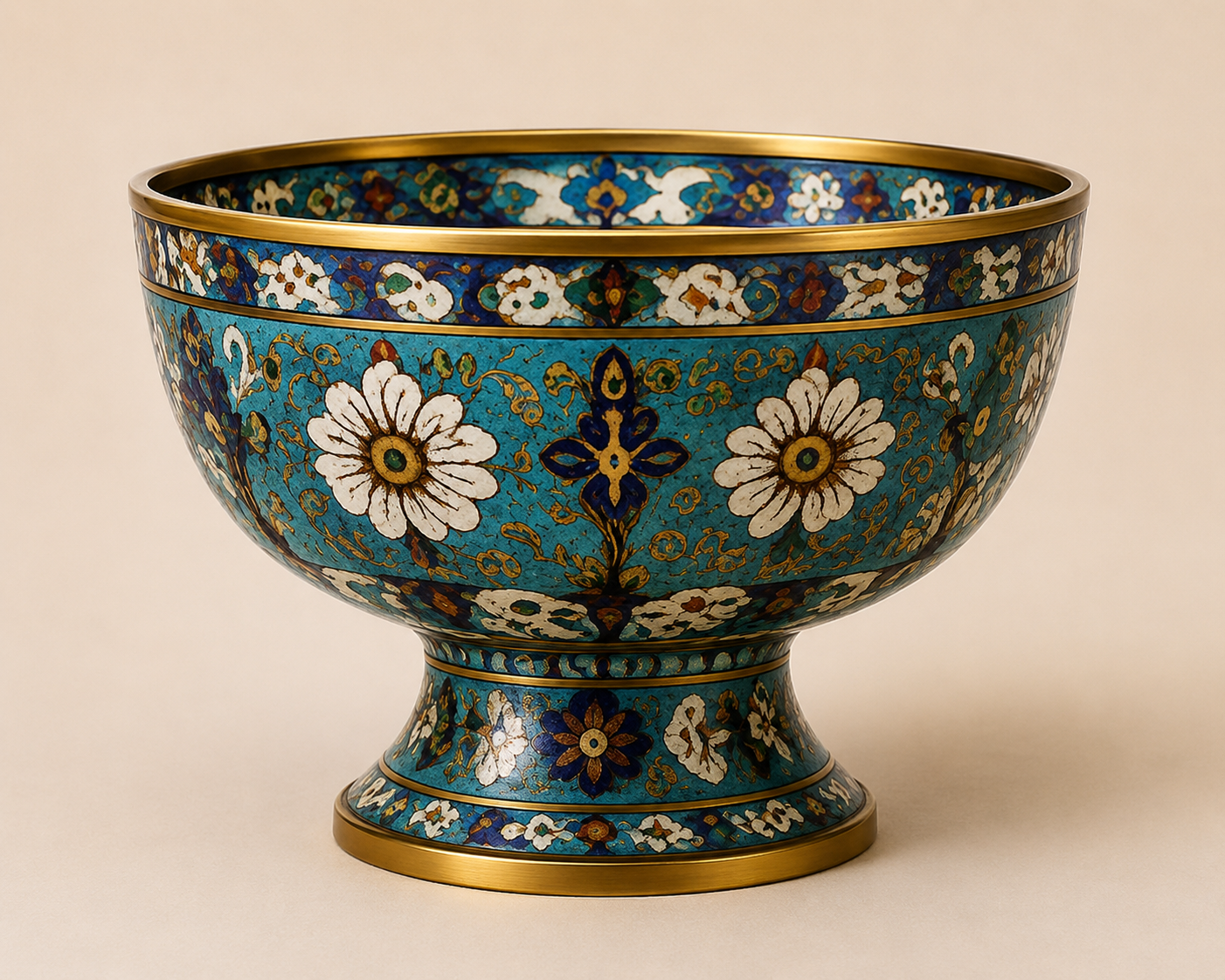 Cloisonné Enamel Bowl
Copper & Enamel • Qing Dynasty Inspired Art • Chinese Decorative Tradition